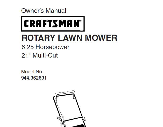 Sears Craftsman Repair Parts Manual Model No. 944.362631, 944362631 944-362631