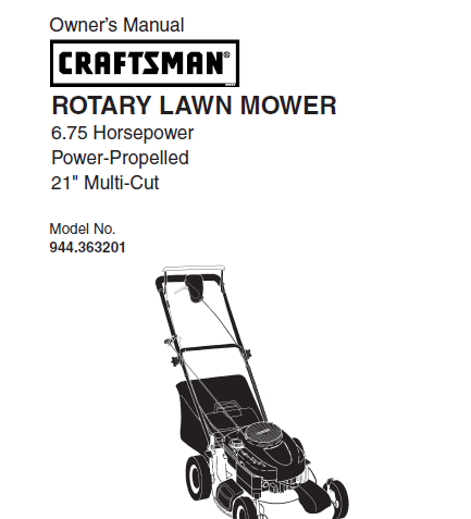 Sears Craftsman Repair Parts Manual Model No. 944.363201, 944363201 944-363201