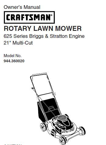 Sears Craftsman Repair Parts Manual Model No. 944.360020 - 944360020 - 944-360020