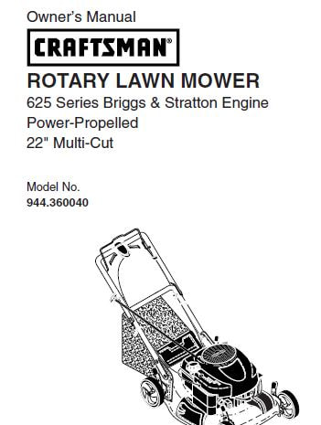 Sears Craftsman Repair Parts Manual Model No. 944.360040 - 944360040 - 944-360040