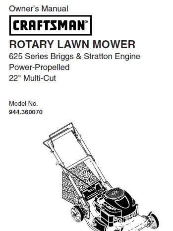Sears Craftsman Repair Parts Manual Model No. 944.360070 - 944360070 - 944-360070
