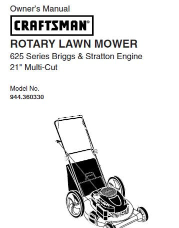 Sears Craftsman Repair Parts Manual Model No. 944.360330, 944-360330, 944360330