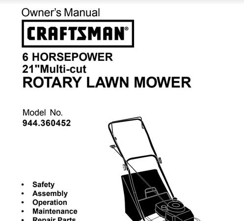 Sears Craftsman Repair Parts Manual Model No. 944.360452 - 944360452 - 944-360452
