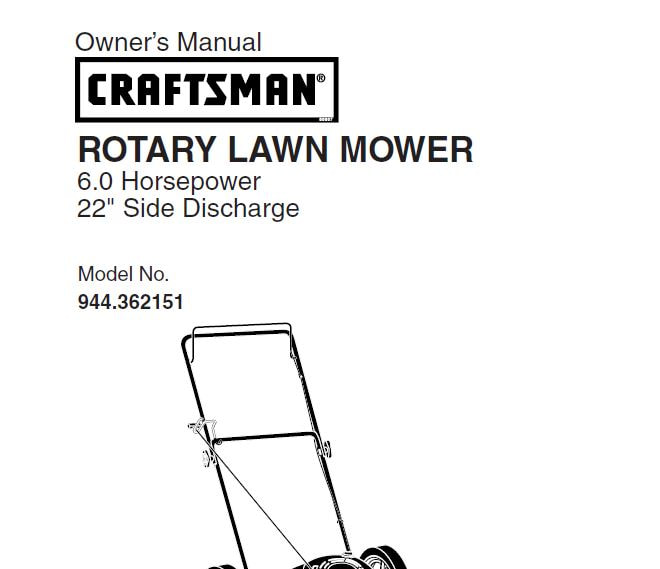Sears Craftsman Repair Parts Manual Model No. 944.362151, 944362151 944-362151