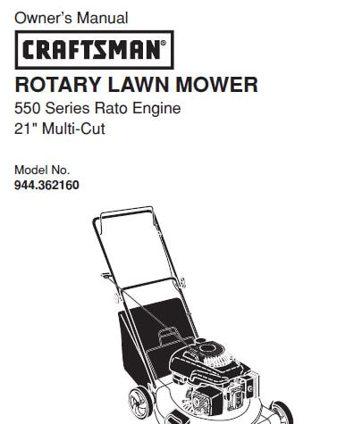 Sears Craftsman Repair Parts Manual Model No. 944.362160, 944362160 944-362160