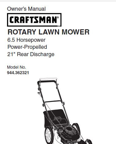 Sears Craftsman Repair Parts Manual Model No. 944.362310, 944362310 944-362310