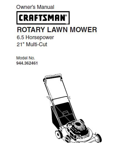 Sears Craftsman Repair Parts Manual Model No. 944.362461, 944362461 944-362461