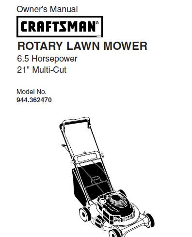 Sears Craftsman Repair Parts Manual Model No. 944.362470, 944362470 944-362470