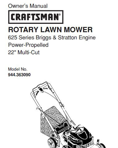 Sears Craftsman Repair Parts Manual Model No. 944.363090, 944363090 944-363090