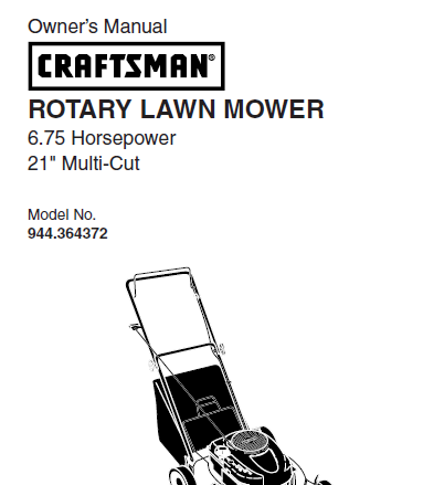 Sears Craftsman Repair Parts Manual Model No. 944.364230, 944364230 944-364230